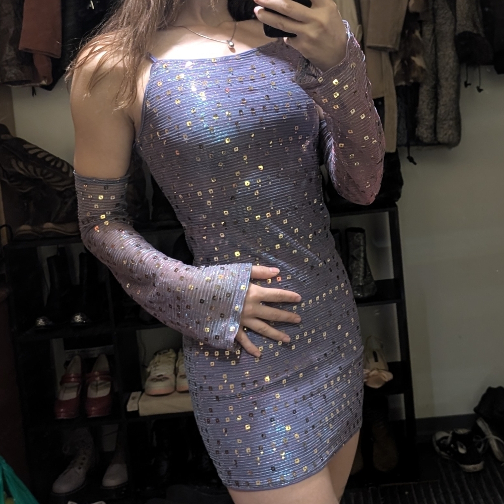Glamorous Long Sleeve Sequin Dress